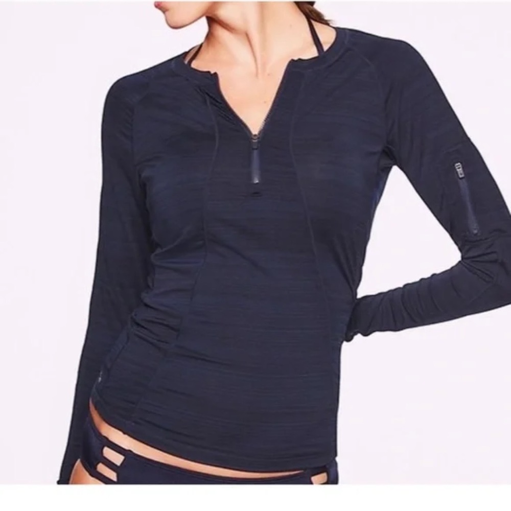Athleta Pop Space Dye Half Zip Pullover Top